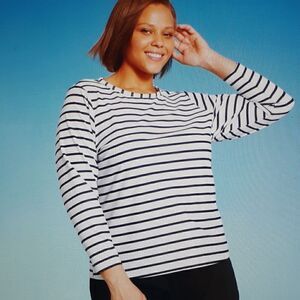 New‎ Kona Sol Plus Size Swimwear Top Blue/White 2X New With Tags